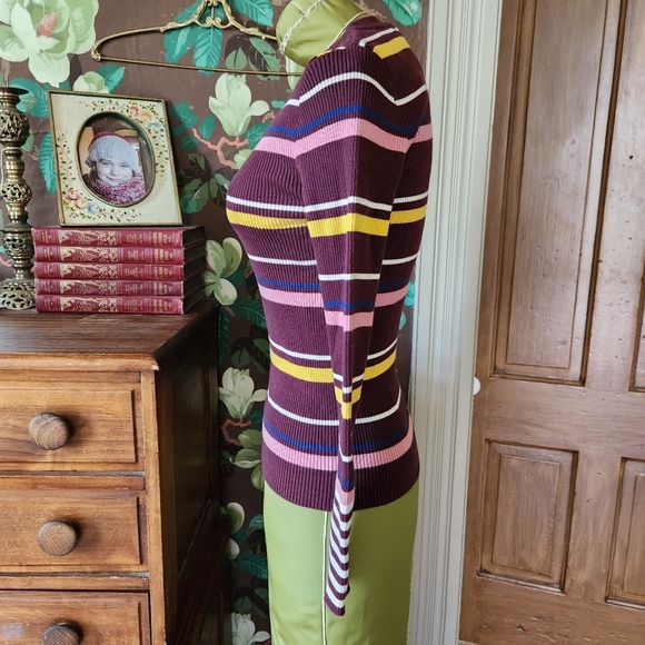 NEW LOOK Long Sleeve Striped Knit Sweater Size US 8 - Picture 7 of 9